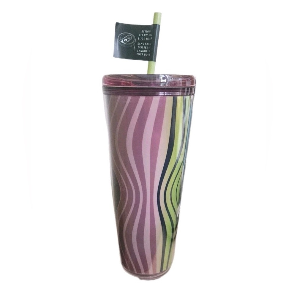 Starbucks NWT 2025 Wavy Green Purple Hot & Cold Cup Tumbler WICKED COLORS